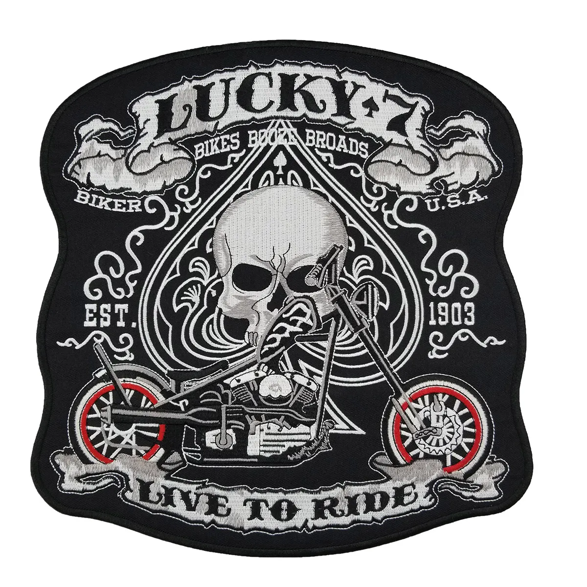 Custom 10.5 Embroidered Biker Patches For Custom Jackets Wholesale